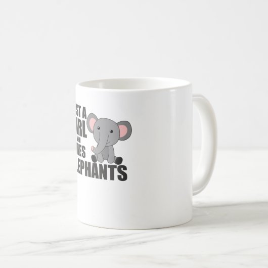 Alleen een meisje dat van olifanten houdt koffiemok (Voorkant rechts)