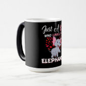 Alleen een meisje dat van olifanten houdt magische mok (Voorkant links)