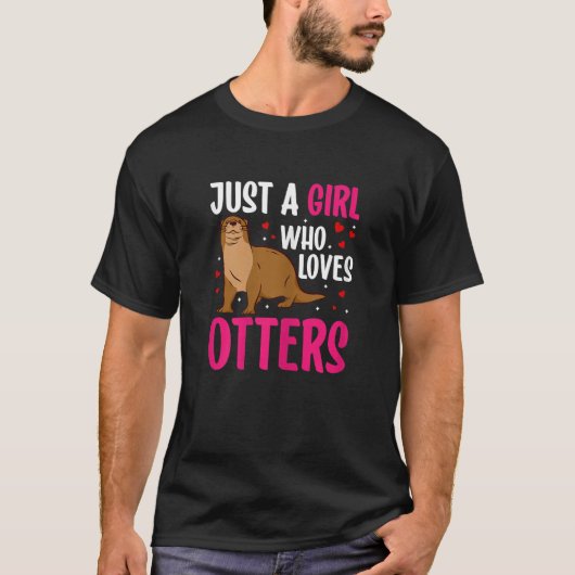 alleen een meisje dat van otters otter costume zee t-shirt (Voorkant)