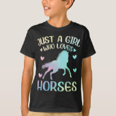 Alleen een meisje dat van Paard houdt T-shirt (Voorkant)