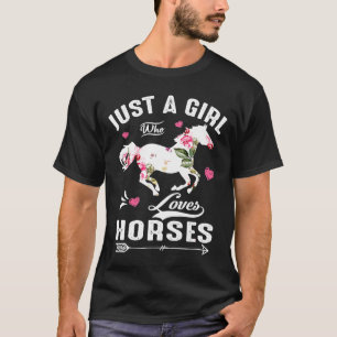 Alleen een meisje dat van paard T houdt voor paard T-shirt