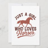 Alleen een meisje dat van paarden houdt bedankkaart (Voorkant)