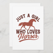 Alleen een meisje dat van paarden houdt bedankkaart (Voorkant / Achterkant)