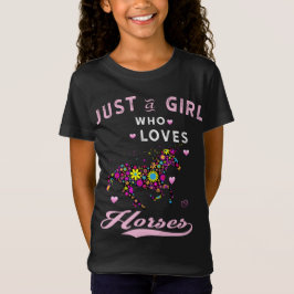 Alleen een meisje dat van paarden houdt bij Shirt- T-shirt