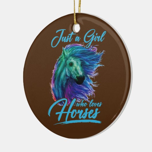 Alleen een meisje dat van paarden houdt die paarde keramisch ornament (Links)