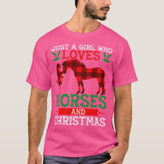 Alleen een meisje dat van paarden houdt en van ker t-shirt