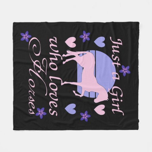 Alleen een meisje dat van paarden houdt fleece deken (Voorkant (Horizontaal))