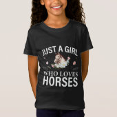 Alleen een meisje dat van paarden houdt, Floral T- T-shirt (Voorkant)