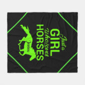 Alleen een meisje dat van paarden houdt, gepersona fleece deken (Voorkant (Horizontaal))