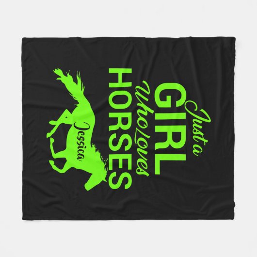 Alleen een meisje dat van paarden houdt, gepersona fleece deken (Voorkant (Horizontaal))