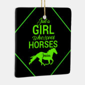 Alleen een meisje dat van paarden houdt, gepersona keramisch ornament (Rechts)