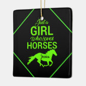 Alleen een meisje dat van paarden houdt, gepersona keramisch ornament (Links)