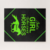 Alleen een meisje dat van paarden houdt, gepersona legpuzzel (Horizontaal)