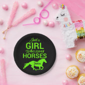 Alleen een meisje dat van paarden houdt, gepersona papieren bordje (Feest)