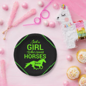 Alleen een meisje dat van paarden houdt, gepersona papieren bordje (Feest)