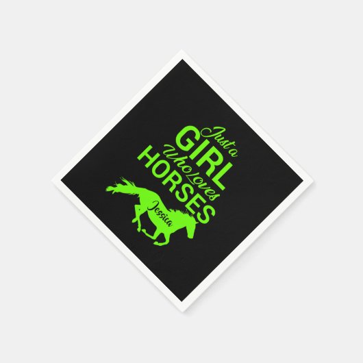 Alleen een meisje dat van paarden houdt, gepersona servet (Hoek)