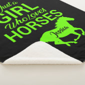 Alleen een meisje dat van paarden houdt, gepersona sherpa deken (3/4)