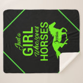 Alleen een meisje dat van paarden houdt, gepersona sherpa deken (Voorkant (horizontaal))