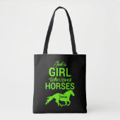 Alleen een meisje dat van paarden houdt, gepersona tote bag (Voorkant)