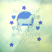 Alleen een meisje dat van paarden houdt in blauw raamsticker (Vel 3)