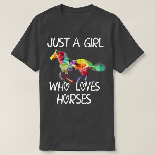 Alleen een meisje dat van paarden houdt, is mooi d t-shirt (Design voorkant)