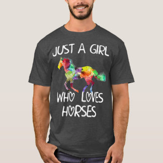 Alleen een meisje dat van paarden houdt, is mooi d t-shirt