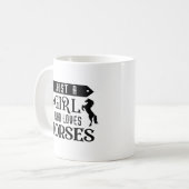 Alleen een meisje dat van paarden houdt koffiemok (Voorkant links)