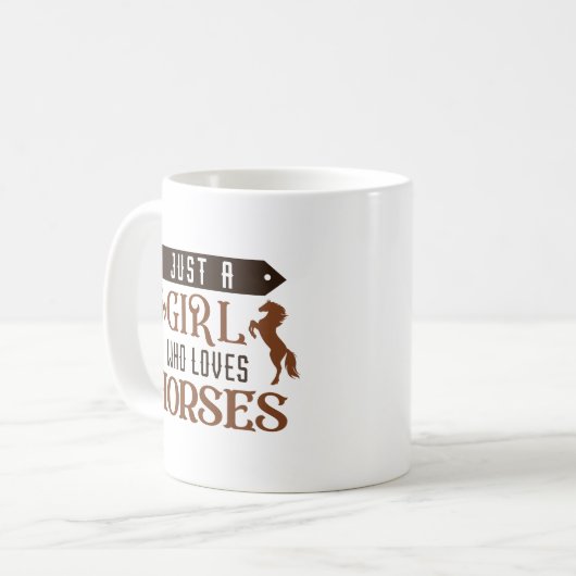 Alleen een meisje dat van paarden houdt koffiemok (Voorkant links)