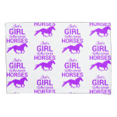 Alleen een meisje dat van paarden houdt kussensloop (Voorkant-Links)