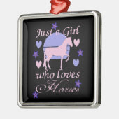 Alleen een meisje dat van paarden houdt metalen ornament (Links)