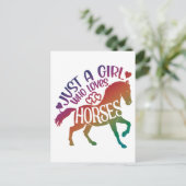 Alleen een meisje dat van paarden houdt, paardenre briefkaart (Staand voorkant)