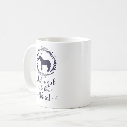 Alleen een meisje dat van Paarden houdt Silhouette Koffiemok (Voorkant links)