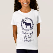 Alleen een meisje dat van Paarden houdt Silhouette T-shirt (Voorkant)