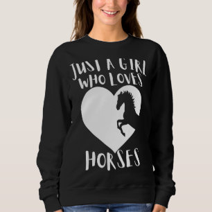 Alleen een meisje dat van paarden houdt, stoot wit trui