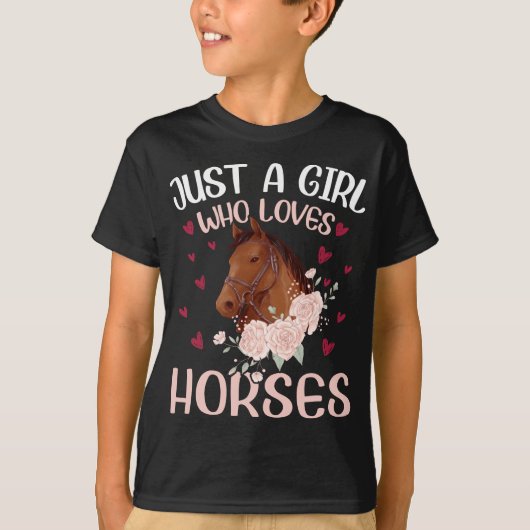 Alleen een meisje dat van paarden houdt t-shirt (Voorkant)