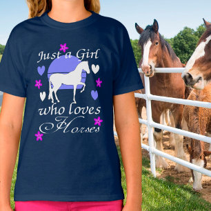 Alleen een meisje dat van paarden houdt t-shirt