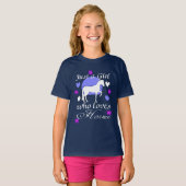 Alleen een meisje dat van paarden houdt t-shirt (Voorkant volledig)