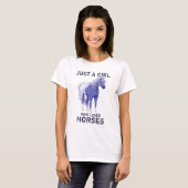 Alleen een meisje dat van paarden houdt t-shirt (Voorkant volledig)