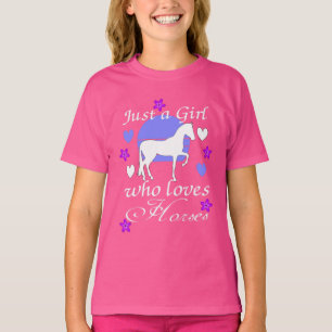 Alleen een meisje dat van paarden houdt t-shirt