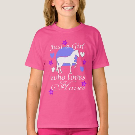 Alleen een meisje dat van paarden houdt t-shirt (Voorkant)