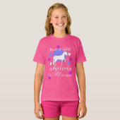 Alleen een meisje dat van paarden houdt t-shirt (Voorkant volledig)