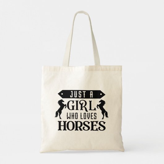 Alleen een meisje dat van paarden houdt tote bag (Achterkant)