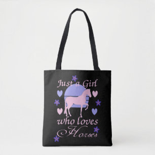 Alleen een meisje dat van paarden houdt tote bag