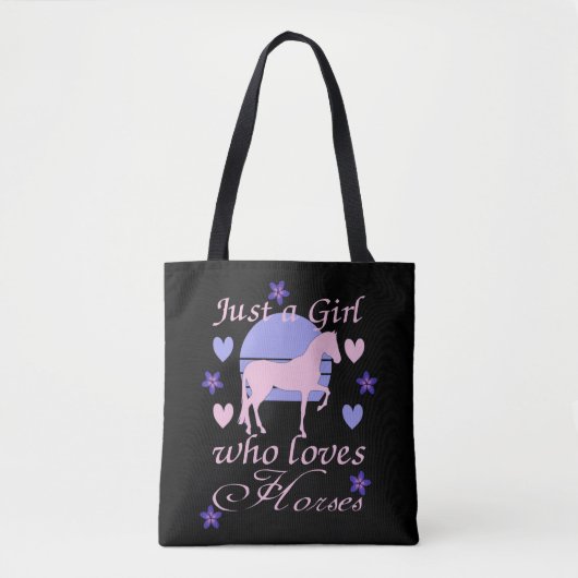 Alleen een meisje dat van paarden houdt tote bag (Voorkant)