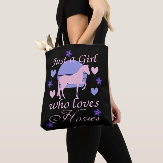 Alleen een meisje dat van paarden houdt tote bag (Dichtbij)