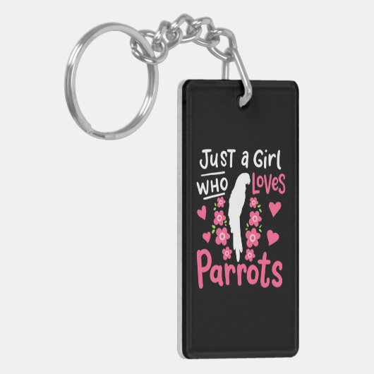 Alleen een meisje dat van Parrot houdt Sleutelhanger (Voorkant Links)