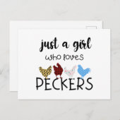 Alleen een meisje dat van Peckers Shirt houdt... Briefkaart (Voorkant / Achterkant)