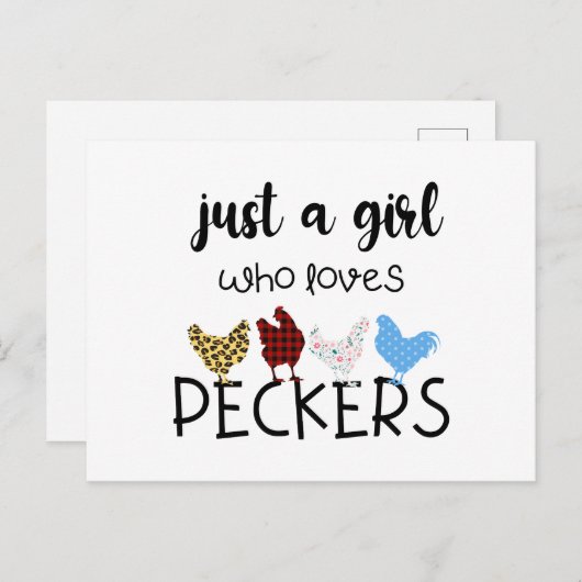 Alleen een meisje dat van Peckers Shirt houdt... Briefkaart (Voorkant / Achterkant)