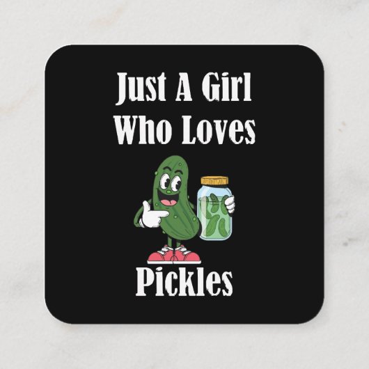Alleen een meisje dat van Pickles Pickle houdt Vierkante Visitekaartje (Achterkant)