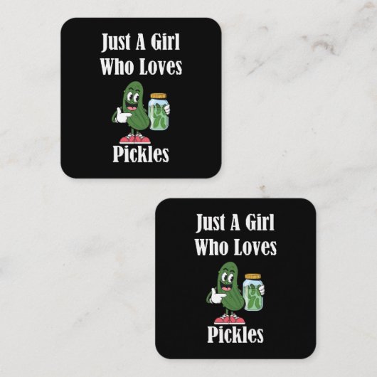 Alleen een meisje dat van Pickles Pickle houdt Vierkante Visitekaartje (Voorkant / Achterkant)